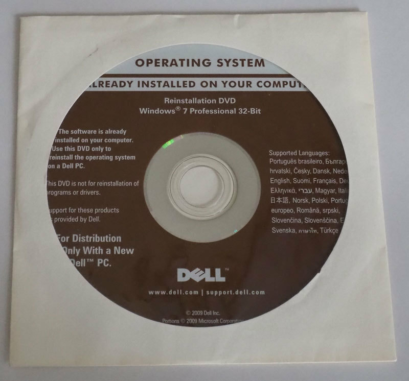 ▲　DELL　リカバリーディスク　Windows7 Professional 32bit　DVD　▲