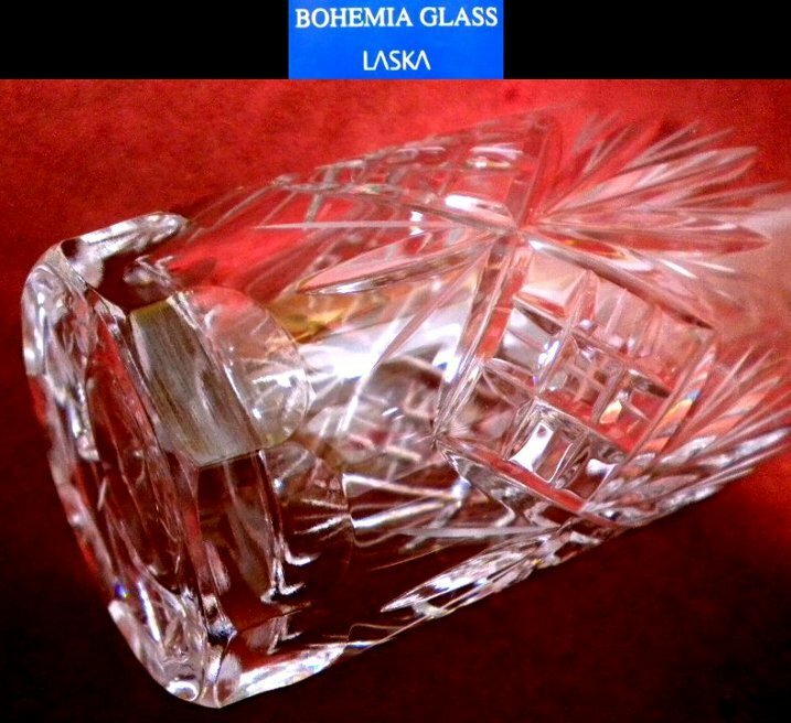 売切 ボヘミア クリスタル グラス LASKA 1客 未使用品 箱無 、E/F 、寸法φ上64/下54×H118mm、口元厚1.3ｍｍ、底厚10ｍｍ、重量290ｇ