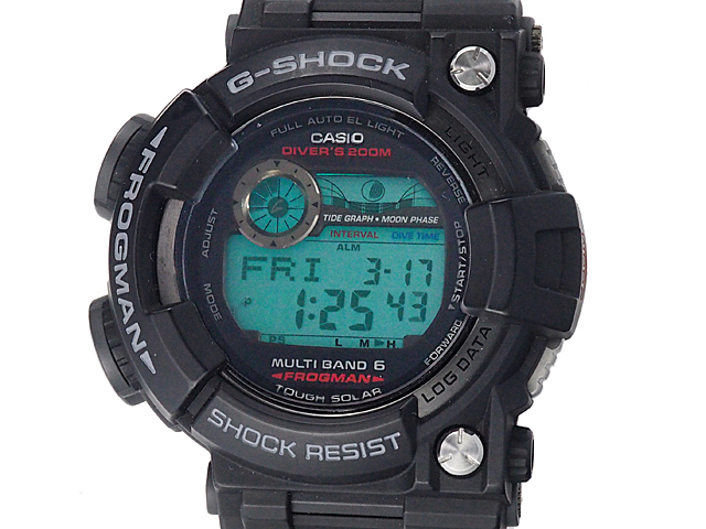 富士屋 ◆ カシオ CASIO Gショック フロッグマン GWF-1000-1JF マスターオブG ラバー メンズ ソーラー電波 腕時計