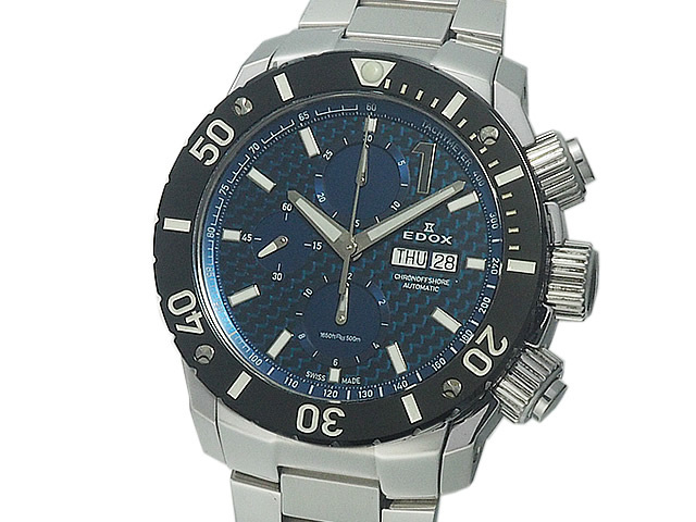 富士屋 ◆エドックス EDOX クロノオフショア1 01114-3-BUIN-L メンズ 自動巻 腕時計