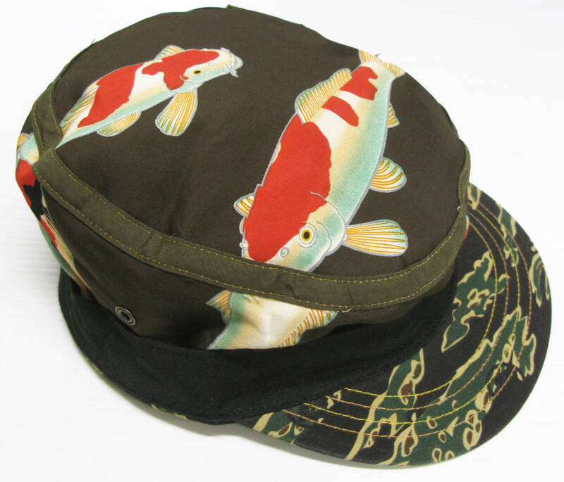 エヴィス ジーンズ リバーシブル 迷彩 鯉柄 キャップ 帽子 （ EVISU Vintage Reversible CAMO CARP CAP 和柄 デニム アーカイブ レア