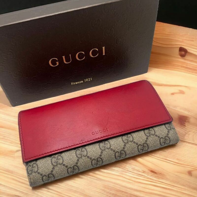 GUCCI グッチ コンチネンタル GG柄 スプリーム レザー 長財布