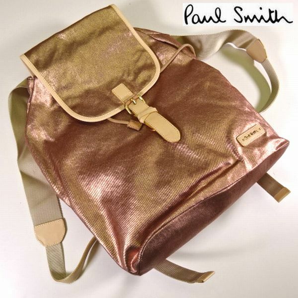 新品 Paul Smith ポールスミス 定価2.52万 綿/牛革レザー リュックサック デイパック 女性 レディース PWT712-45