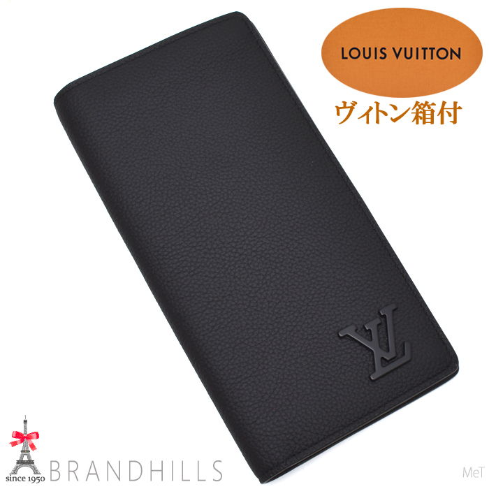 ルイヴィトン 長財布 二つ折り メンズ ポルトフォイユ ブラザ NM アエログラム ブラック M69980 LOUIS VUITTON ほぼ未使用