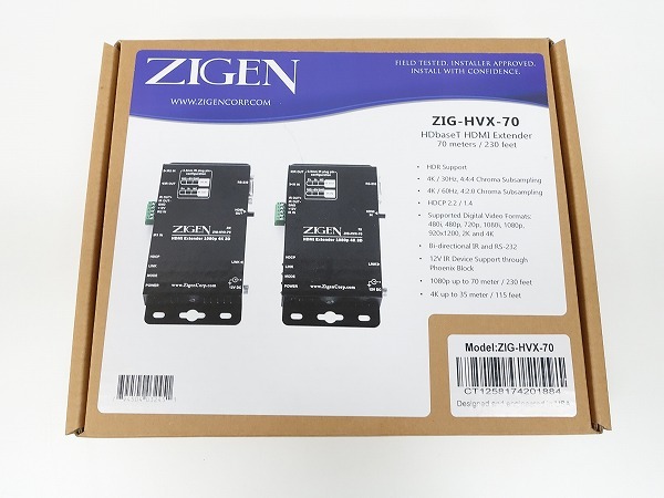 Zigen ZIG-HVX-70 HDbaseT 4K / 2K HDMI Extender 【未使用】 ジゲン *393059