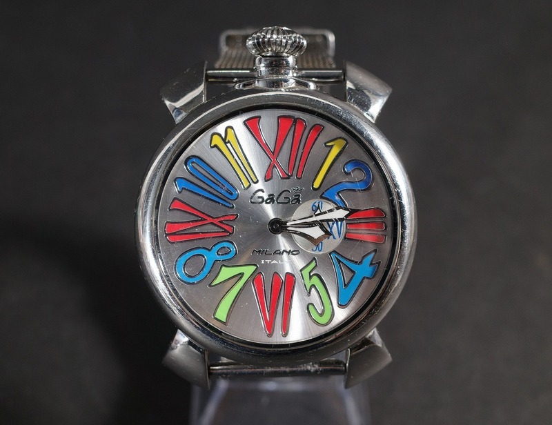 ガガミラノ マニュアーレ 46 QZ シルバー文字盤 メンズ腕時計 
