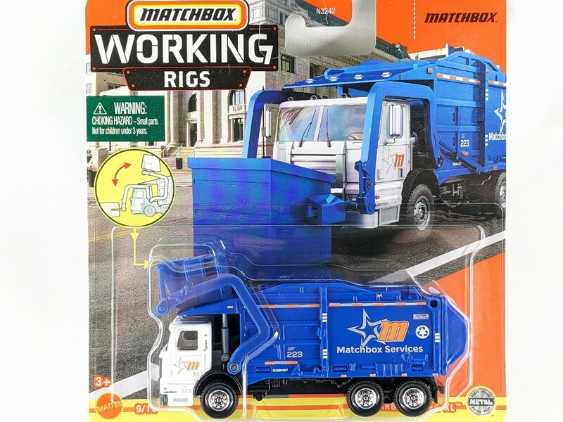 US版 マッチボックス ワーキングリグ ゴミ収集車 キングXL ガーベジキング 青 MATCHBOX WORKING RIGS GARBAGE KING XL BLUE N3242