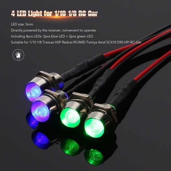 【新品】ドリフトカー LEDヘッドライト 4灯 青2灯&緑2灯