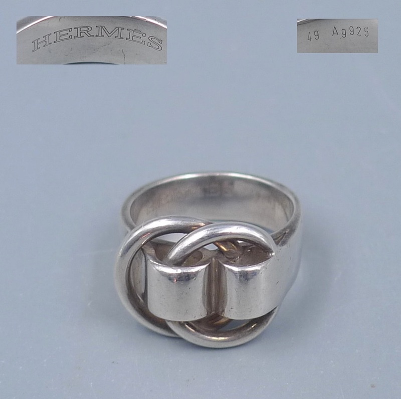 HERMES エルメス シルバー リング 表記49 約9号 925 純銀 指輪 銀製