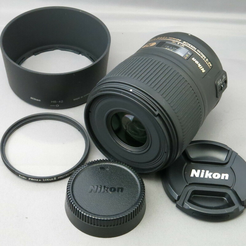 【美品】Nikonニコン　AF-S60mmF2.8G MICRO　ニコンＦマウント★NO.7708