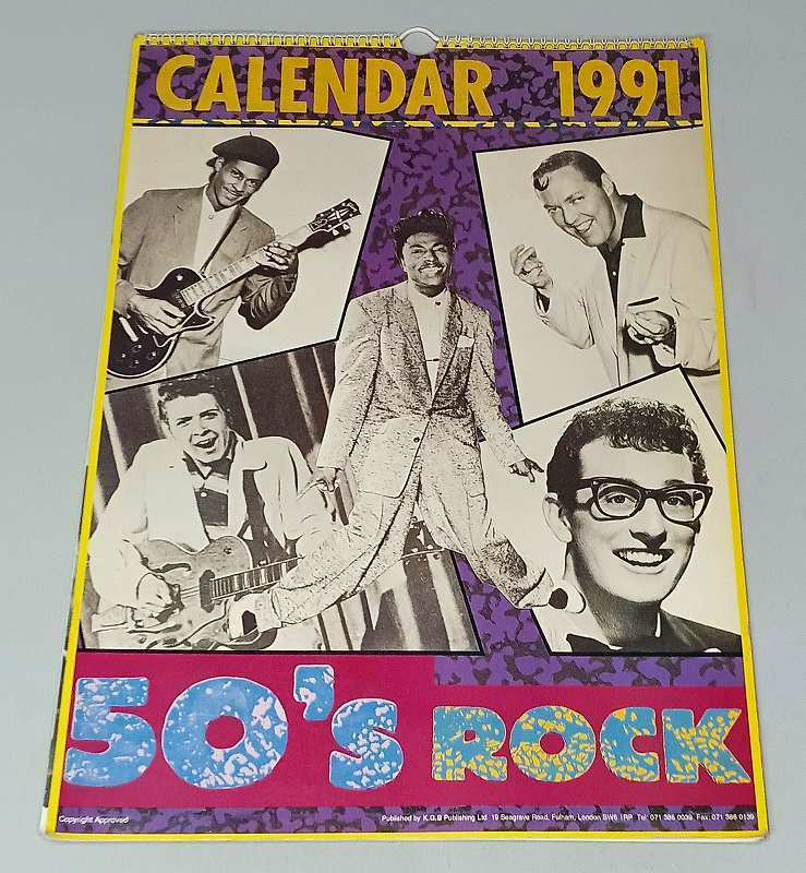 ■50’s ROCK CALENDER 1991／リトル・リチャード・エルヴィスプレスリー・チャックベリー・ジーンビンセント・エディ コクラン 他■