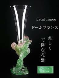 Daum France ドームフランス　クリスタル　ガラス　フラワーベース　花瓶　昆虫フラワーモチーフ　硝子　花器