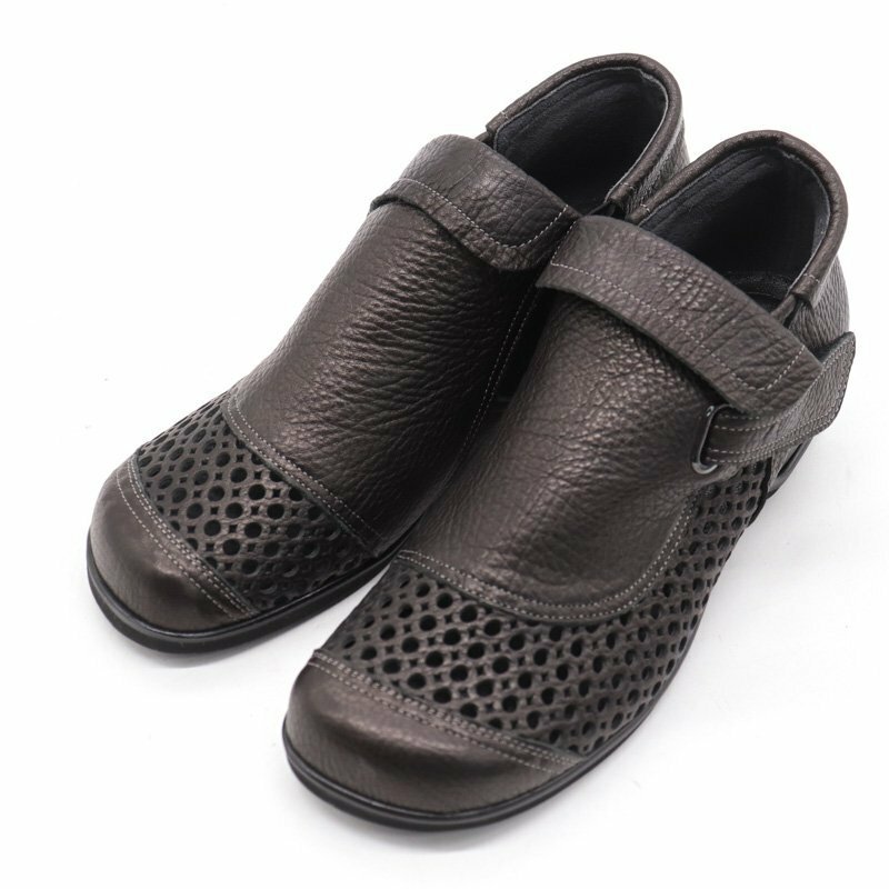 ティアラ メッシュブーティ 未使用 3E 幅広 日本製 ブランド シューズ パンプス 靴 レディース 23cmサイズ ブラウン Tiara