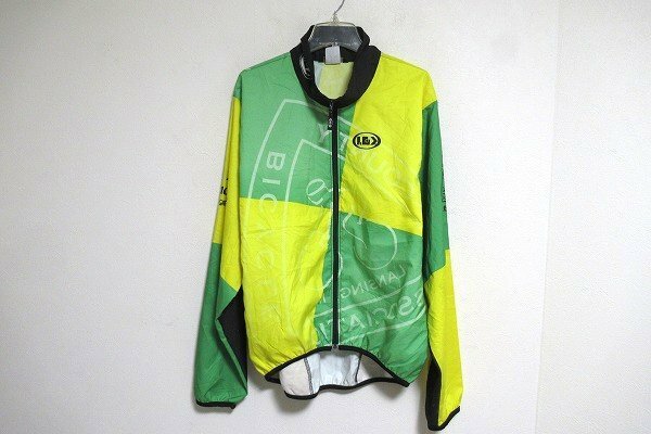 N6412:LOUIS GARNEAU(ルイガノ）US古着 サイクリングジャケット/黄×黄緑×黒