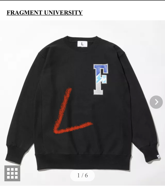 【新品正規】黒 L / 23fw FRAGMENT UNIVERSITY FRGMT UNV C／N SWEAT B / フラグメント大学 crewneck sweatshirt sequel シークエル