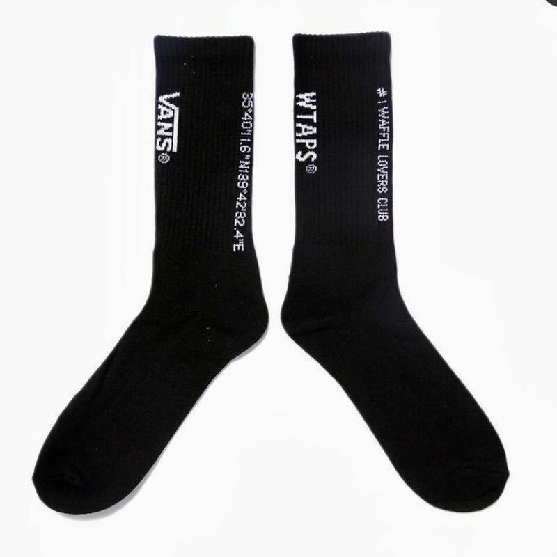 27.5〜31cm 黒 WTAPS VANS SOCKS Black ダブルタップス コラボ ソックス 靴下 20 FW AW 海外正規品