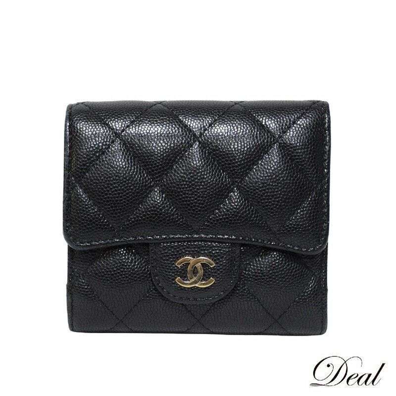 CHANEL シャネル クラシック キャビアスキン レディース 三つ折り財布