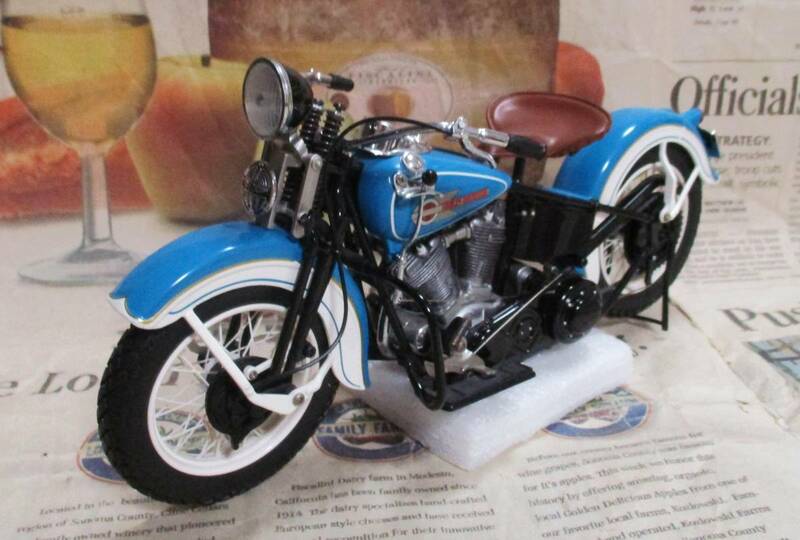 ☆激レア絶版*フランクリンミント*ハーレー*1/10*1936 Harley-Davidson Knucklehead EL ブルー/ホワイト