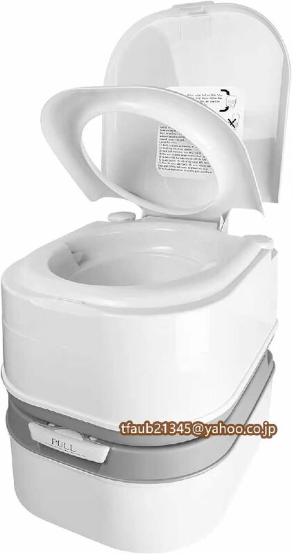 ポータブル水洗トイレ 簡易トイレ 20L(水洗タンク) 24L(汚水タンク) 介護用 携帯トイレ シングル水出口 ベローズポンプ式 耐荷重130kg