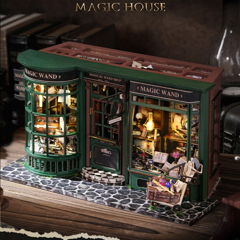 ★☆送料無料◆DIYドールハウス ミニチュア★手作りキットセット ミニチュア　Magic house 魔法の杖店　英語説明書☆★