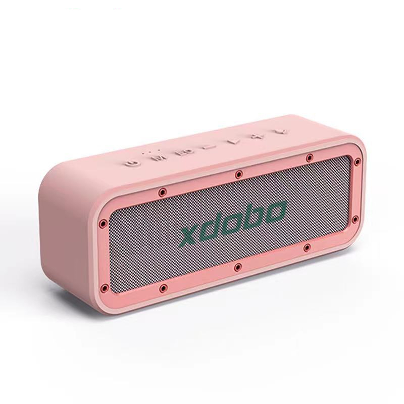 xdobo ブルートゥーススピーカー Bluetoothスピーカー ワイヤレススピーカー スマホス ピンク 50w大音量 ステレオ 超重低音 防水 高音質