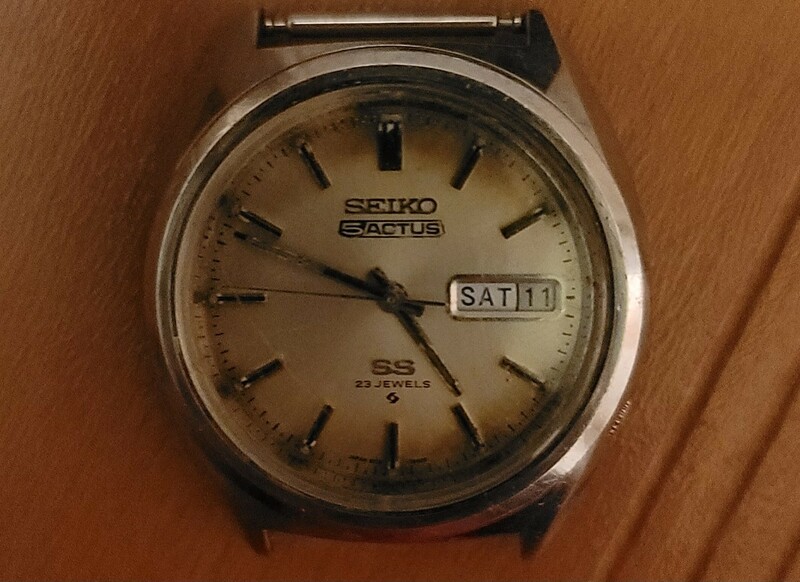 セイコー SEIKO 5ACTUS SS 23石 自動巻時計 ビンテージ アクタス 腕時計 シルバー 6106 7520