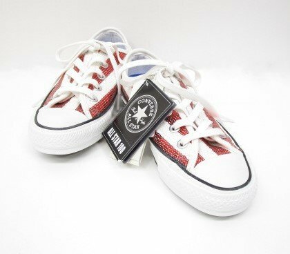 [即日発送] ★タグ付★ CONVERSE ALL STAR 100 5CK599 コンバース レディース スニーカー スパンコール 赤×白 22.5cm 331