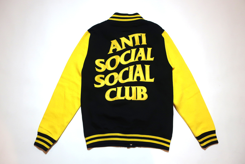 (S) ANTI SOCIAL SOCIAL CLUB Drop Out Lettermanアンチソーシャルソーシャル クラブ ドロップアウトレターマンジャケット黄色