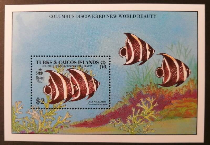 タークス・カイコス(2) 魚(1種小型シート) MNH