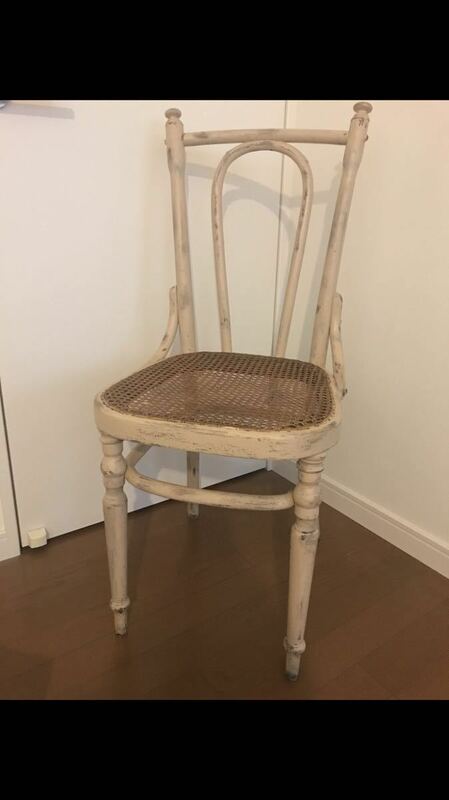 フランスアンティーク ラタンチェア 椅子 イス 木製 オルネドフォイユ