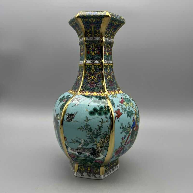 【萬藏】中国 中国美術 琺瑯彩 花瓶 乾隆年製款