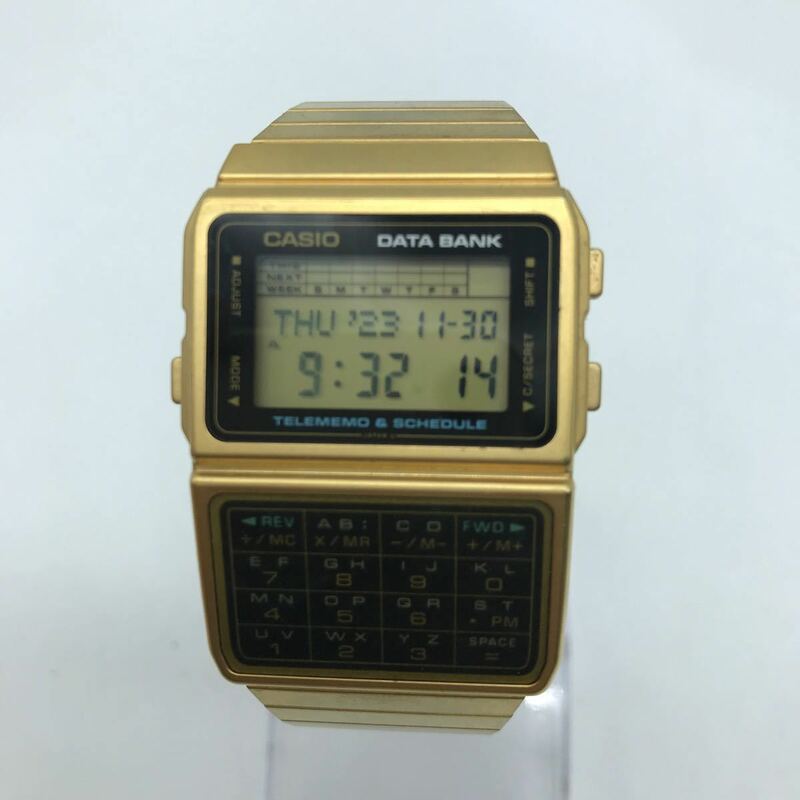 CASIO カシオ DATE BANK データバンク DBC-610 デジタル メンズ腕時計 ゴールド 動作品