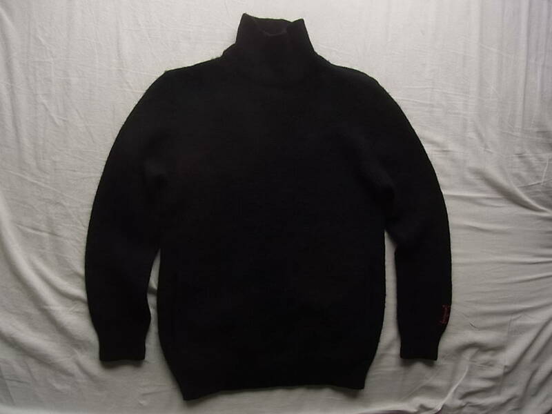 HOLLYWOOD RANCH MARKET　ハリウッドランチマーケット　肩ジップ付き　ハイネックセーター　ブラック