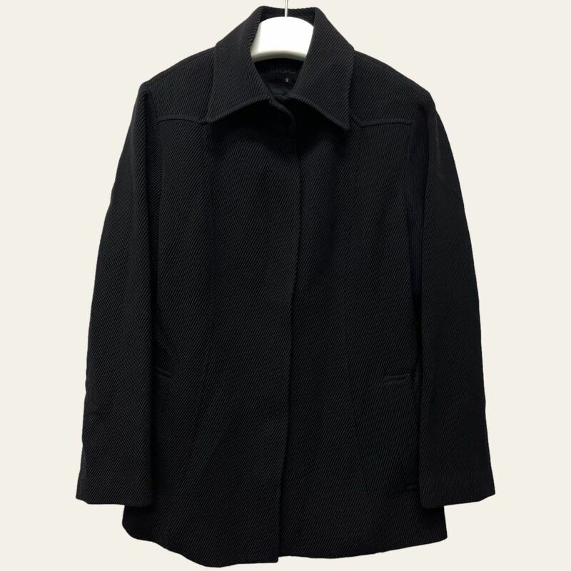 【美品】MOGA /モガ レディース ウール ジャケットコート ブラック ショート丈 2サイズ ビギ 日本製 O-1936