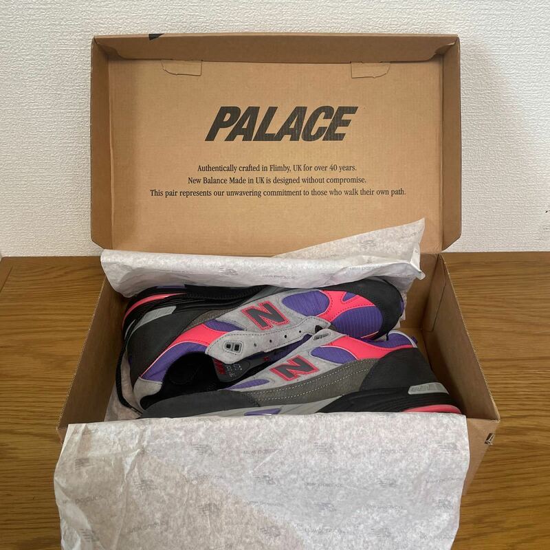 28.0cm【新品未使用】palace x newbalance M991 PLE パレス × ニューバランス 991 ブラック/パープル　スニーカー LOW