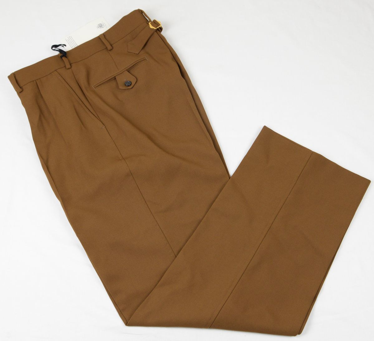●定価31900円J.PRESSスラックスパンツ(32(W81.3cm),茶,BW0055,赤パイピング,ウェスト調整用ベルト付き)新品
