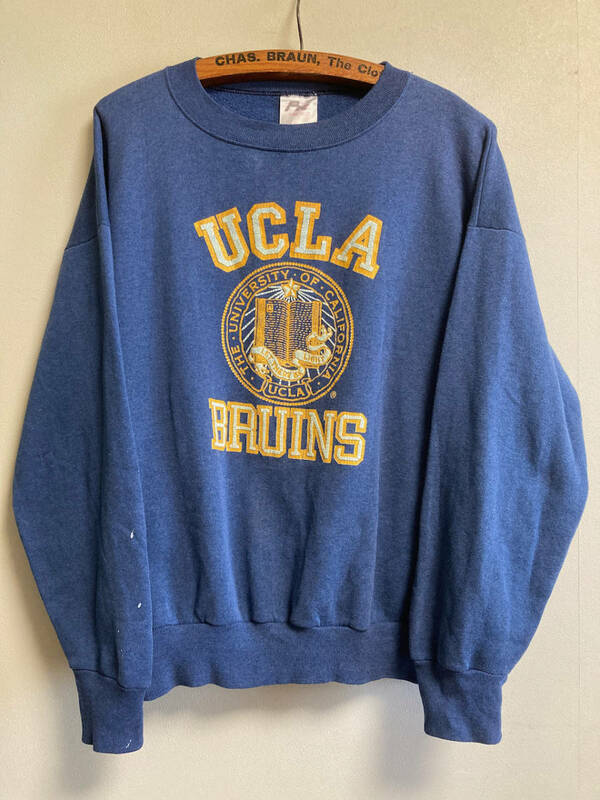 80s 90s USA製 ヴィンテージ フェード◎ UCLA ネイビー カレッジ スウェット トレーナー