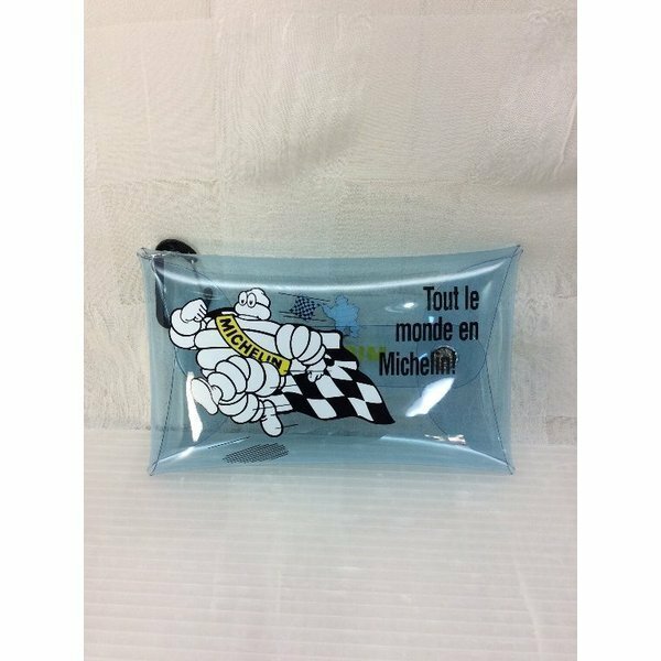 ミシュラン　Michelin　（ブルー）Ｃｌｅａｒ　ｐｏｕｃｈ　Ｍ／Ｒｕｎ　ｂｉｂ 　ビバンダム　車 バイク アメリカン雑貨