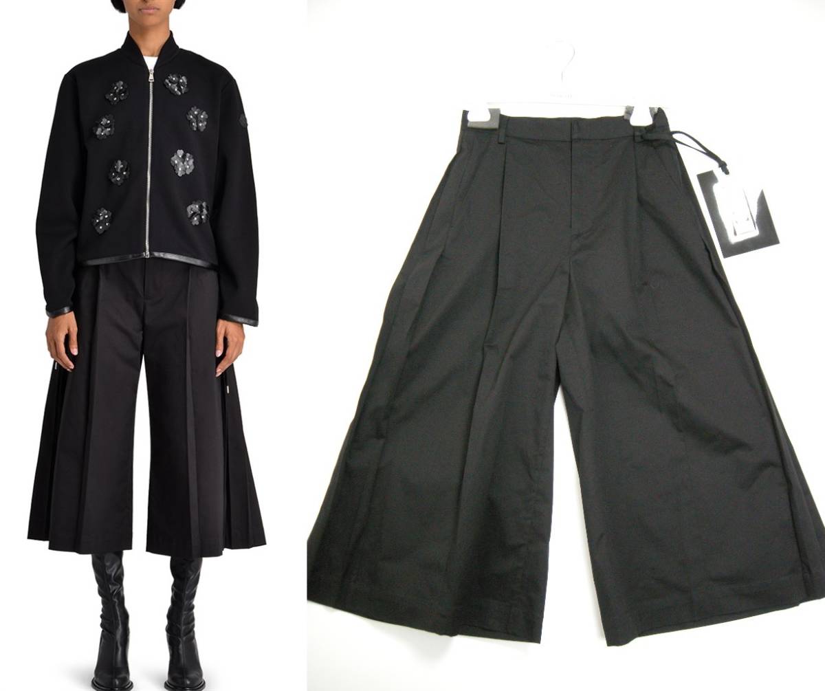 13万■サイズ40(M)■新品 本物■モンクレールGENIUS NOIR KEI NINOMIYAガウチョパンツ/ワイドパンツ/ブラック/レディースMONCLERジーニアス