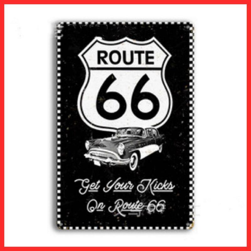 ブリキ看板　ROUTE66 ルート66 メインストリート US インテリア