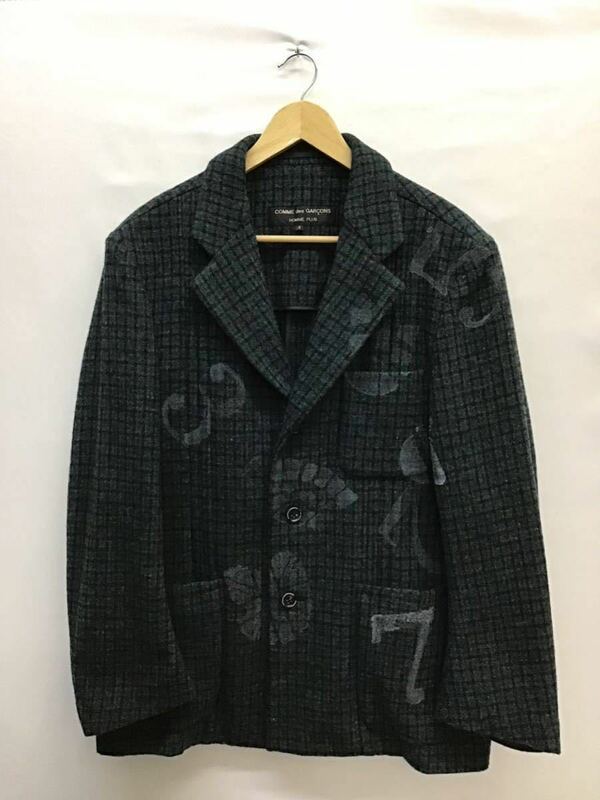 20231128【COMME des GARCONS HOMME PLUS】コムデギャルソンオムプリュス テーラードジャケット チェック 数字 総柄 PJ-04046S AD1995