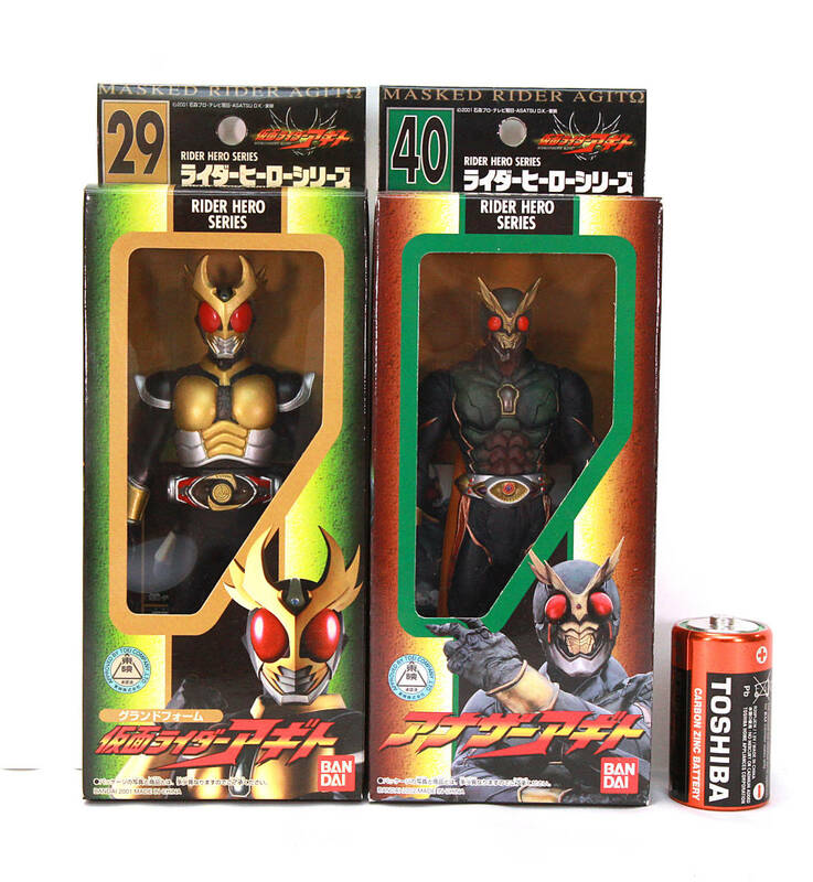 ♪未使用品♪ 仮面ライダー アギト グランドフォーム アナザーアギト 2体 ソフビ BANDAI レア フィギュア まとめ売り 当時物