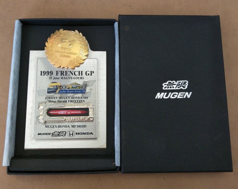 1999　第7戦 フランスGP　ワールドチャンピオン　記念ピンバッジ　JORDAN MUGEN-HONDA 　無限　ホンダ　F1