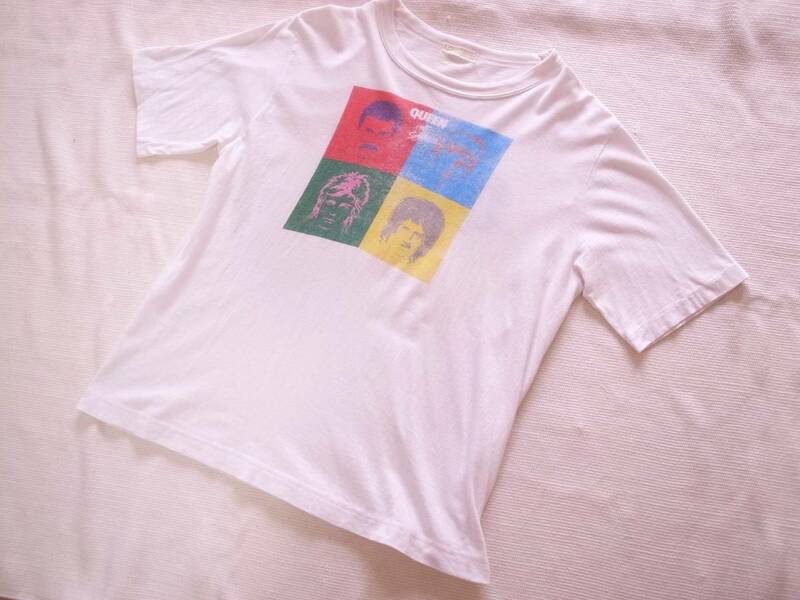 80s当時のオリジナル Vintage QUEEN 10th Anniversary T shirt クイーン HOT SPACE 来日公演 ヴィンテージT バンドT ロックT ツアーT 