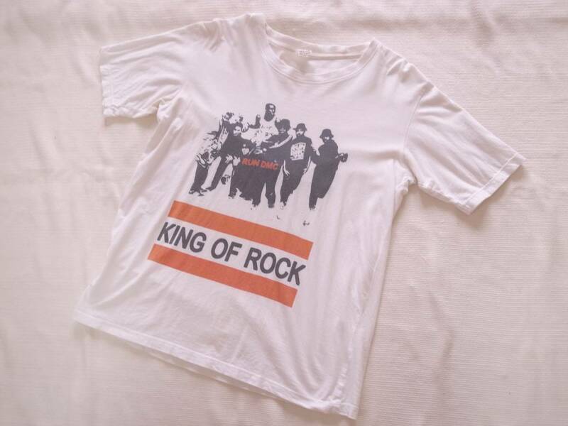 RUN DMC KING OF ROCK Tシャツ　レアプリント　ヒップホップ　Mサイズ　白T　アディダス