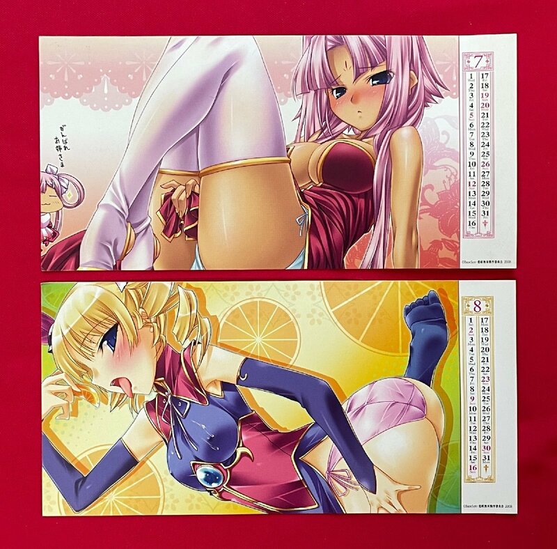 恋姫無双 2008 カレンダーカード 2種2枚セット 非売品 当時モノ 希少　A14642