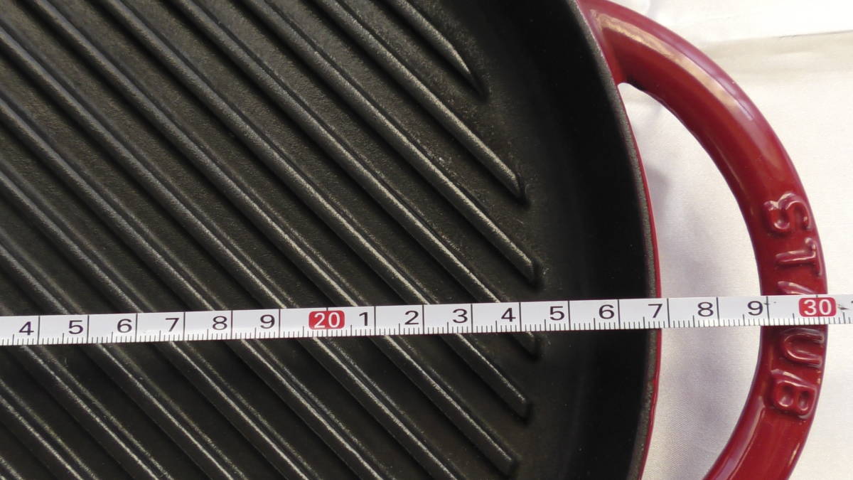 ☆★ STAUB ストウブ Staub 鋳物ホーロー グリル ピュアグリル ラウンド チェリー 鋳鉄 極美品 ☆★