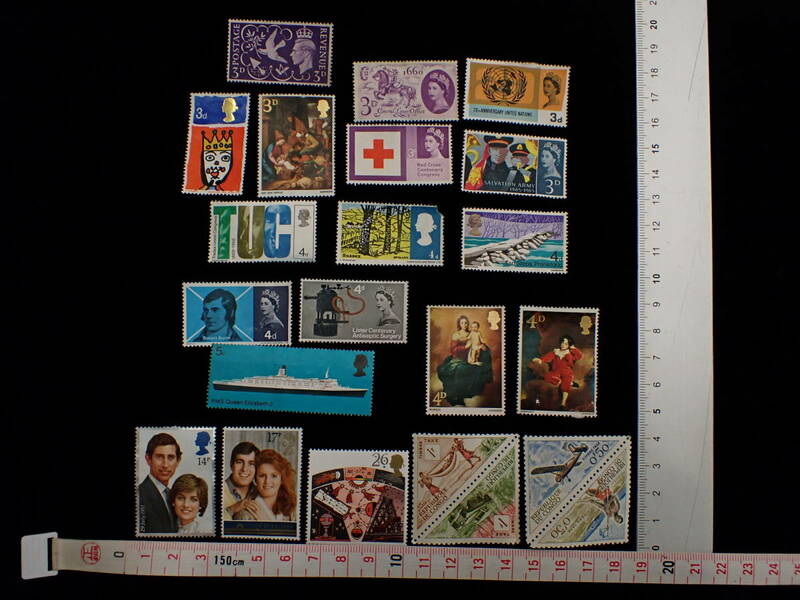 ヴィンテージ イギリス コンゴ 切手 22枚 エリザベス女王 英国 コレクション スタンプ 郵便 コラージュ 素材 レア 希少 