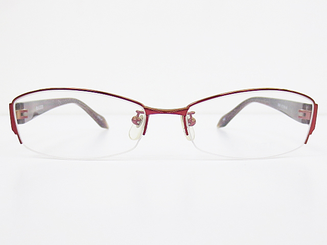 ∞ RAIZE ライズ 眼鏡 メガネフレーム 2805 57□16-140 メタル ハーフリム ナイロール ブラウン ボルドー □H8