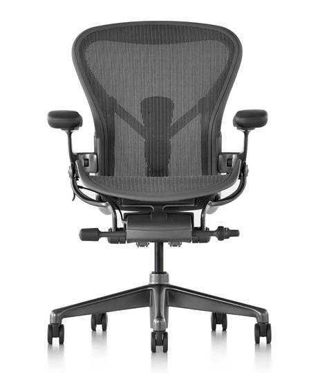 未使用品 新品 新型 Herman Miller ハーマンミラー　アーロンチェア リマスタード サテンカーボン フル装備 Bサイズ 原価29.4万